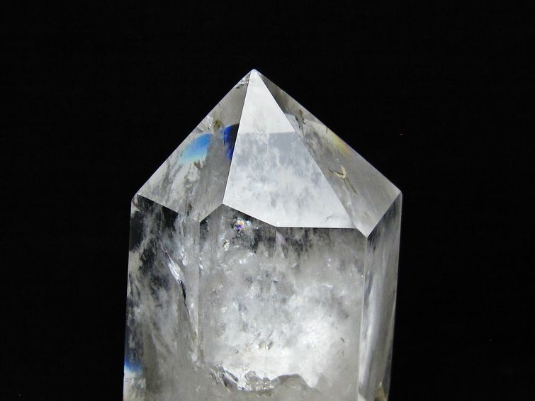 水晶 六角柱 水晶 ポイント 台座付属 置物 原石 一点物 152-4544
