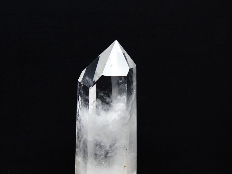 水晶 六角柱 水晶 ポイント 台座付属 置物 原石 一点物 152-4545
