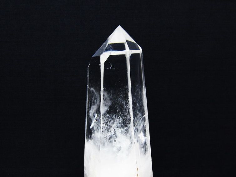 水晶 六角柱 水晶 ポイント 台座付属 置物 原石 一点物 152-4547