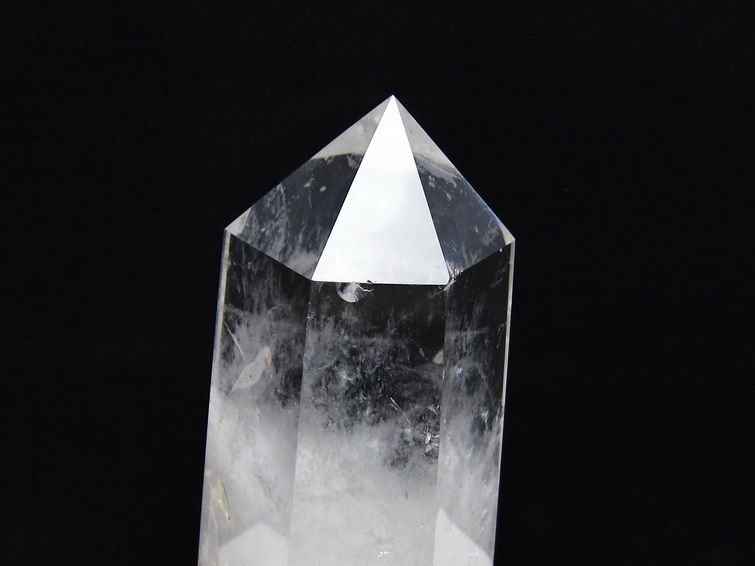 水晶 六角柱 水晶 ポイント 台座付属 置物 原石 一点物 152-4552