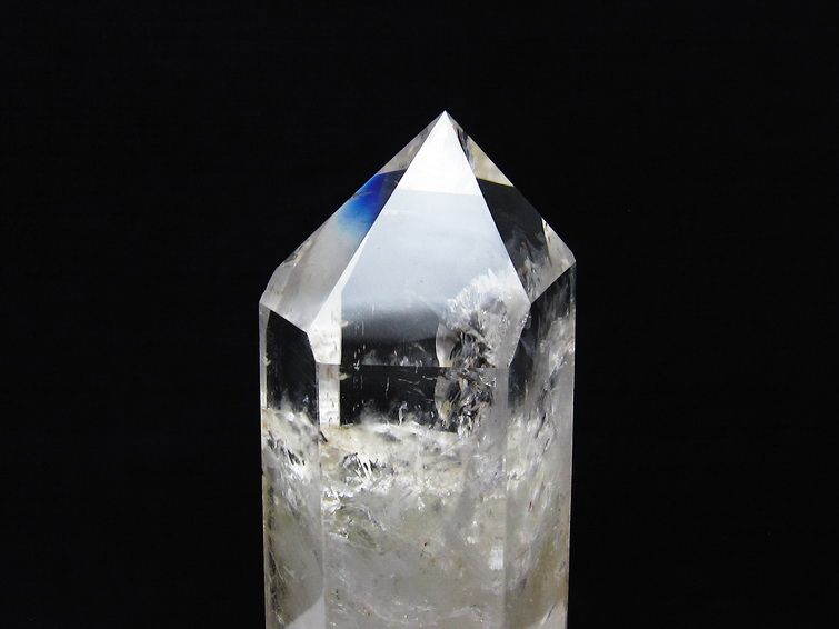 水晶 六角柱 水晶 ポイント 台座付属 置物 原石 一点物 152-4553