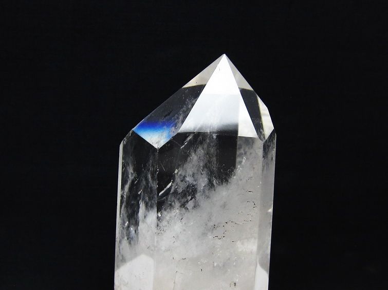 水晶 六角柱 水晶 ポイント 台座付属 置物 原石 一点物 152-4554
