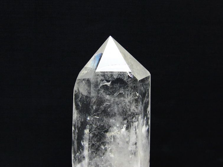 水晶 六角柱 水晶 ポイント 台座付属 置物 原石 一点物 152-4557