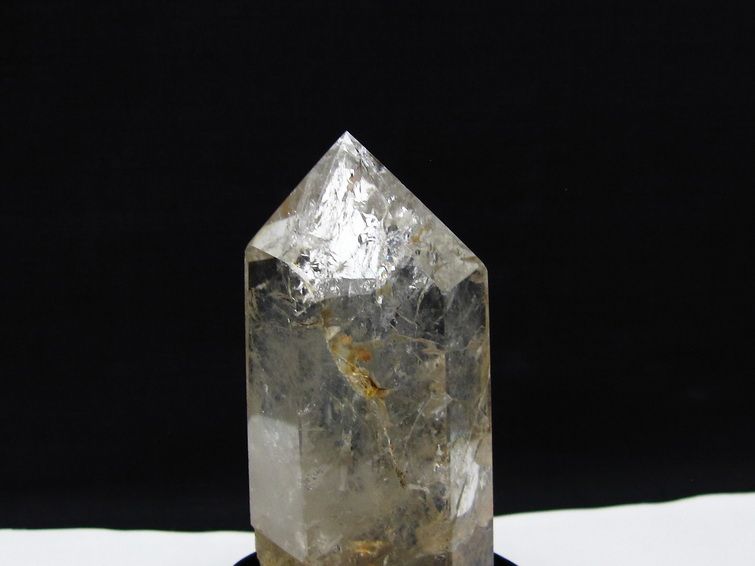 水晶 六角柱 水晶 ポイント 台座付属 置物 原石 一点物 152-4561