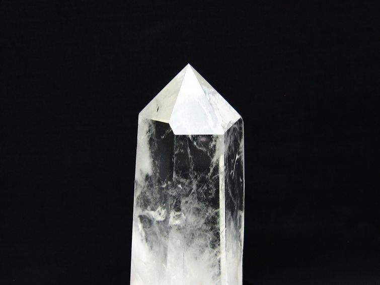 水晶 六角柱 水晶 ポイント 台座付属 置物 原石 一点物 152-4566