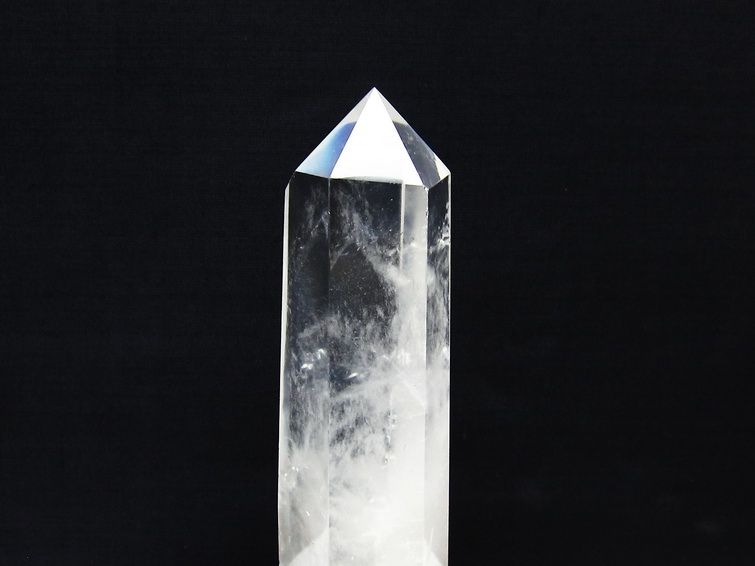 水晶 六角柱 水晶 ポイント 台座付属 置物 原石 一点物 152-4573