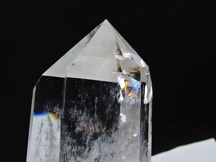 水晶 六角柱 水晶 ポイント 台座付属 置物 原石 一点物 152-4577
