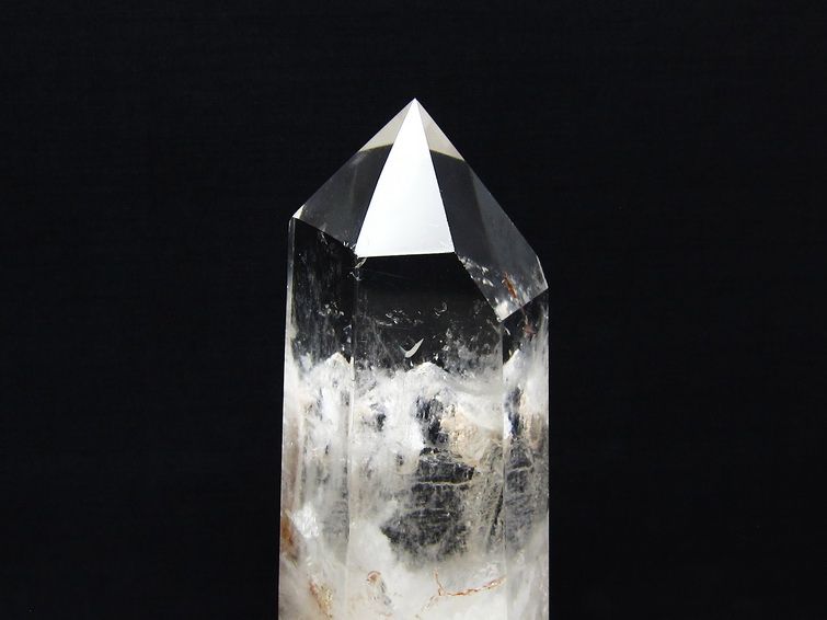 水晶 六角柱 水晶 ポイント 台座付属 置物 原石 一点物 152-4579