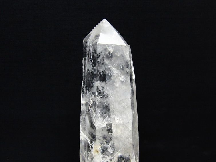 水晶 六角柱 水晶 ポイント 台座付属 置物 原石 一点物 152-4583