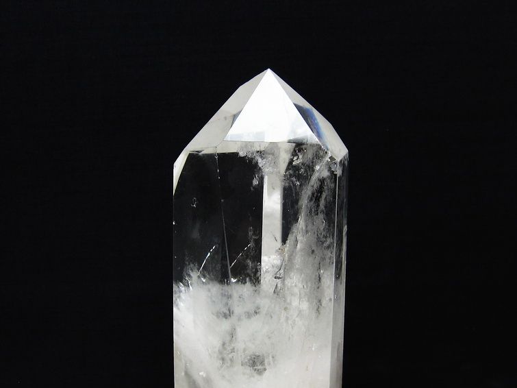 水晶 六角柱 水晶 ポイント 台座付属 置物 原石 一点物 152-4584