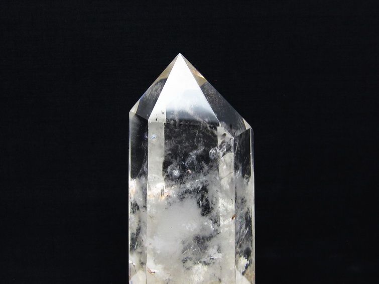 水晶 六角柱 水晶 ポイント 台座付属 置物 原石 一点物 152-4586