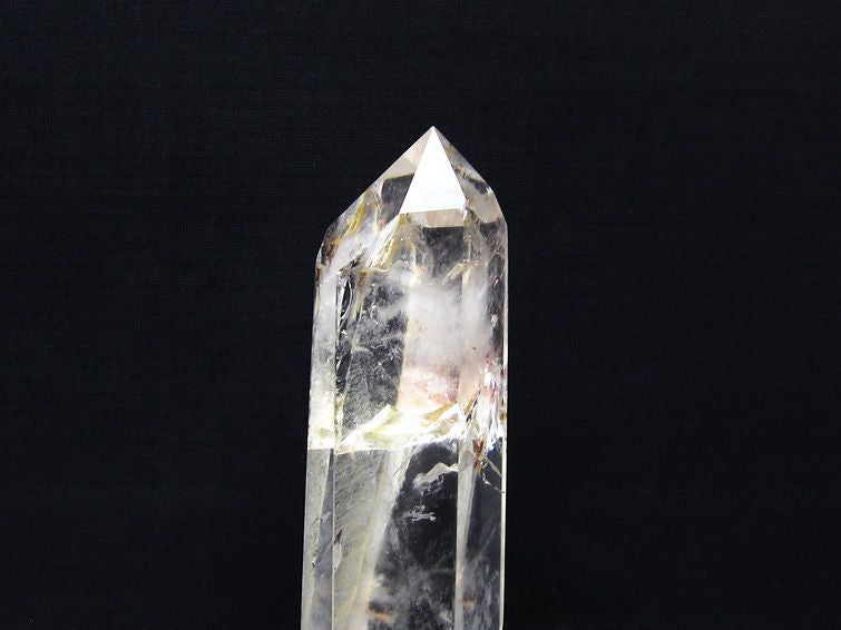 水晶 六角柱 水晶 ポイント 原石 置物 台座付属 一点物 152-4593