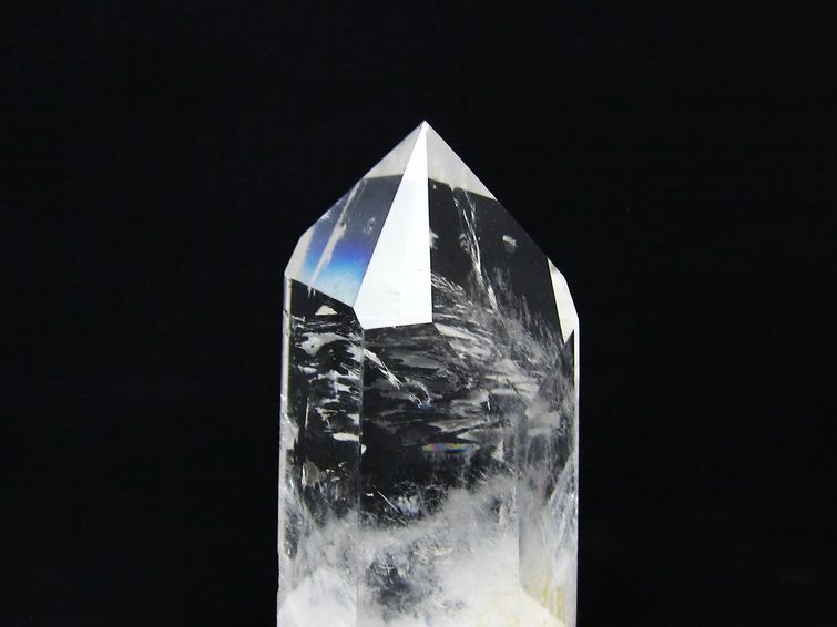 水晶 六角柱 水晶 ポイント 原石 置物 台座付属 一点物 152-4595