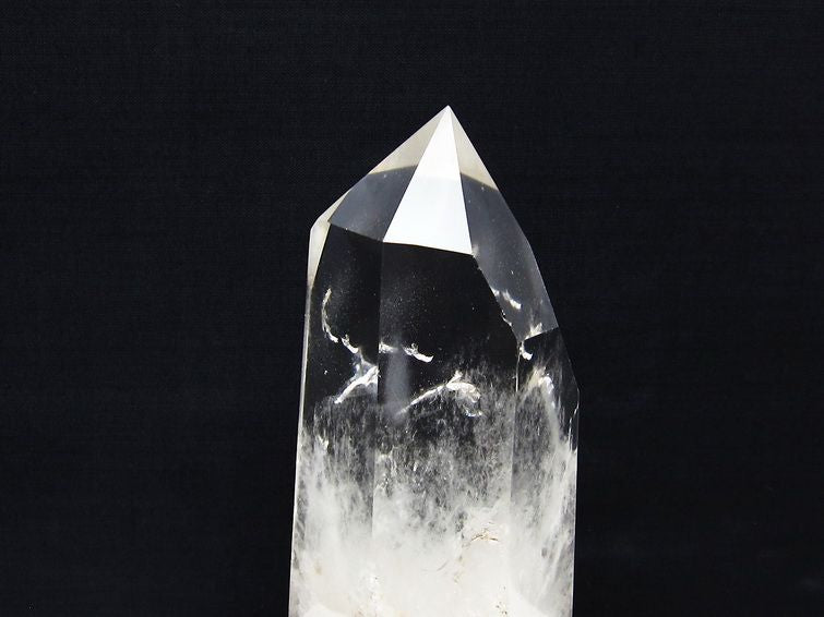 水晶 六角柱 水晶 ポイント 原石 置物 台座付属 一点物 152-4596