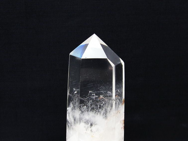 水晶 六角柱 水晶 ポイント 原石 置物 台座付属 一点物 152-4599