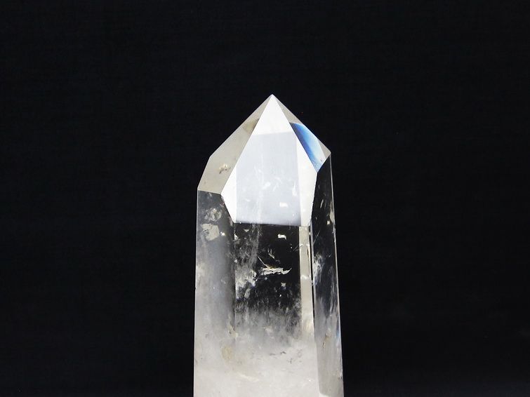 水晶 六角柱 水晶 ポイント 原石 置物 台座付属 一点物 152-4600