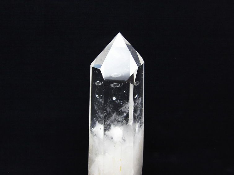 水晶 六角柱 水晶 ポイント 原石 置物 台座付属 一点物 152-4604