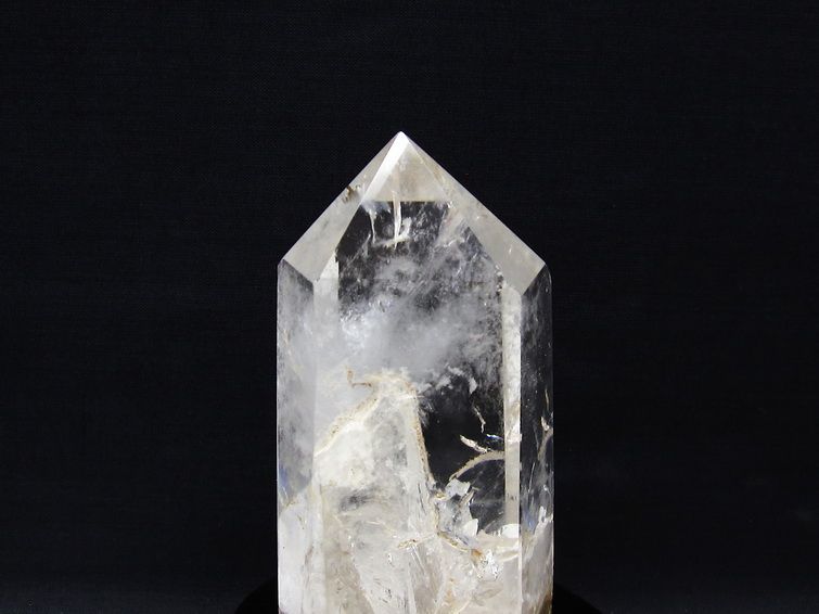 水晶 六角柱 水晶 ポイント 原石 置物 台座付属 一点物 152-4607