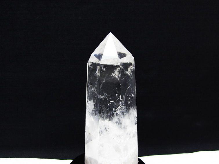 水晶 六角柱 水晶 ポイント 原石 置物 台座付属 一点物 152-4620