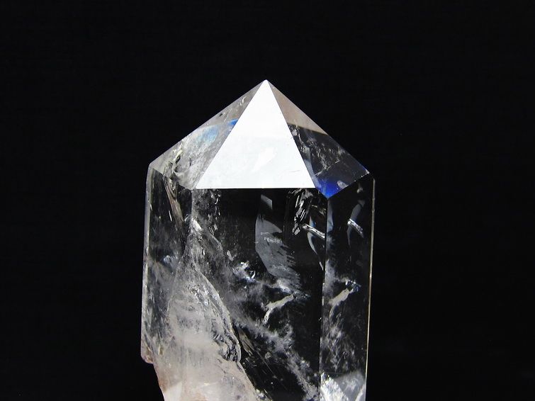 水晶 六角柱 水晶 ポイント 原石 置物 台座付属 一点物 152-4634