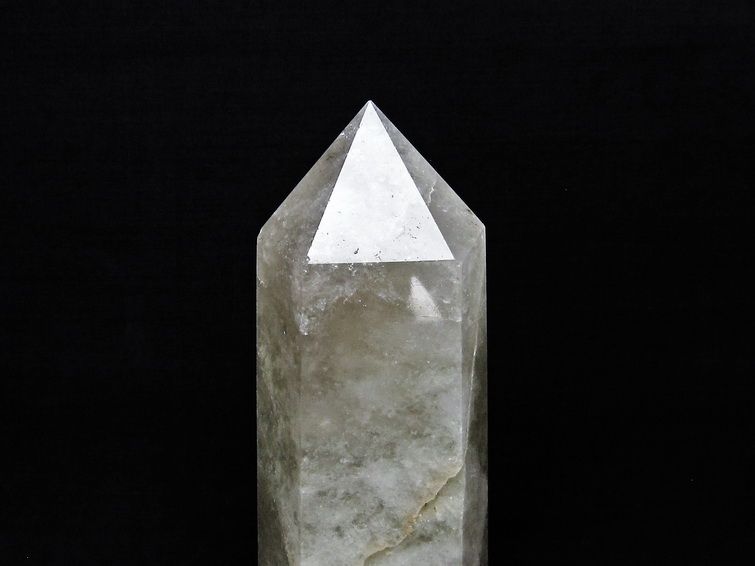 水晶 六角柱 水晶 ポイント 原石 置物 台座付属 一点物 152-4654