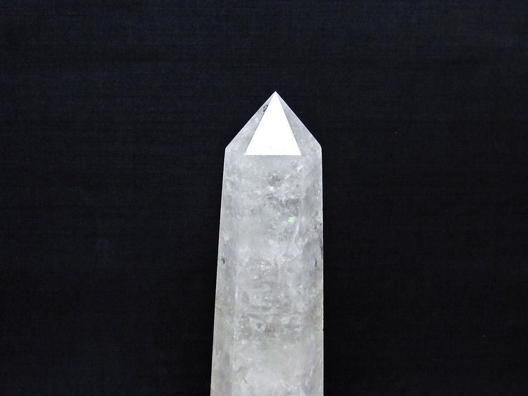 水晶 六角柱 水晶 ポイント 原石 置物 台座付属 一点物 152-4658