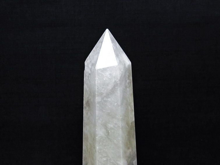 水晶 六角柱 水晶 ポイント 原石 置物 台座付属 一点物 152-4660