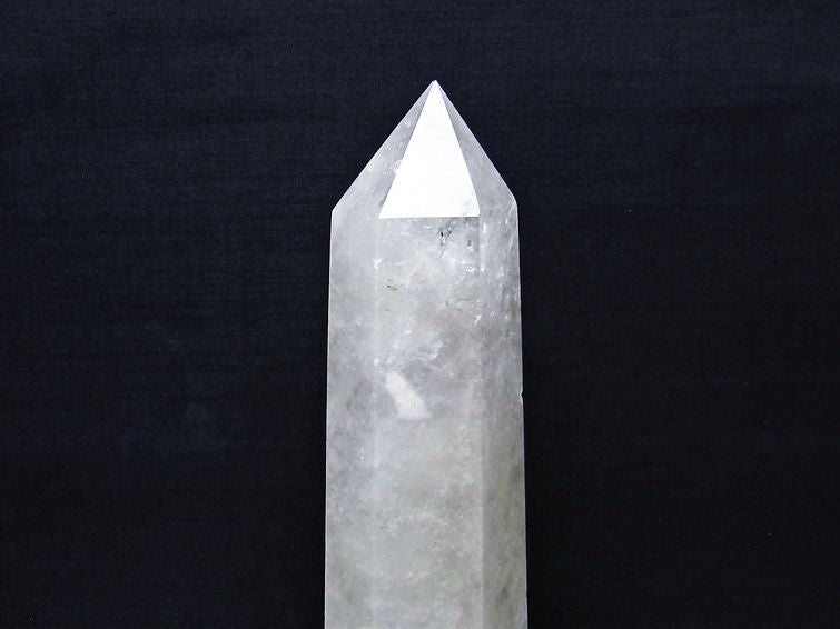 水晶 六角柱 水晶 ポイント 原石 置物 台座付属 一点物 152-4665