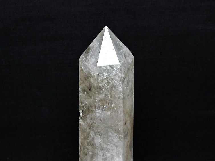 水晶 六角柱 水晶 ポイント 原石 置物 台座付属 一点物 152-4675