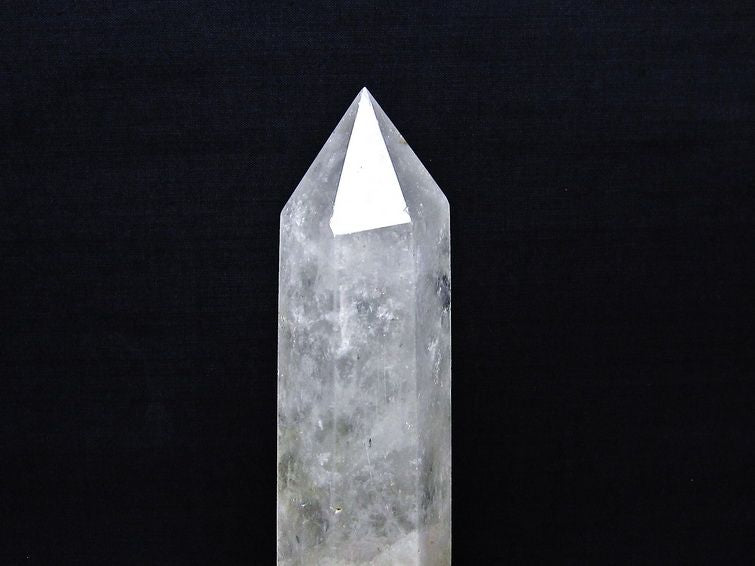水晶 六角柱 水晶 ポイント 原石 置物 台座付属 一点物 152-4676