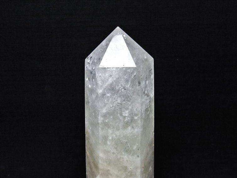 水晶 六角柱 水晶 ポイント 原石 置物 台座付属 一点物 152-4686