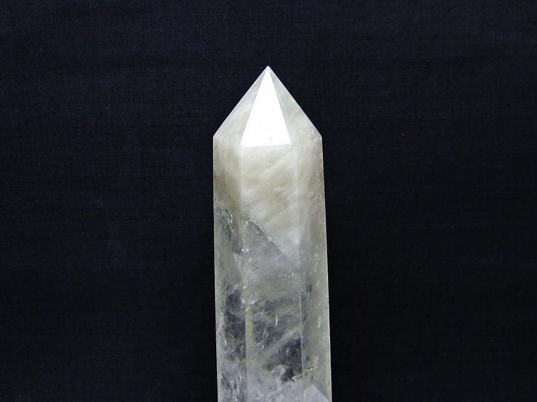 水晶 六角柱 水晶 ポイント 原石 置物 台座付属 一点物 152-4702