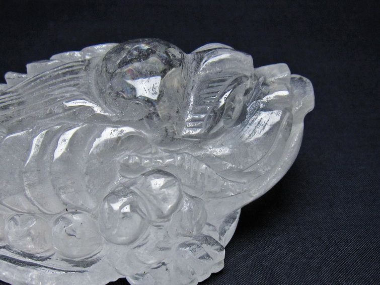 水晶 手彫り-卓上置物-キンセン-金蟾 一点物 154-132