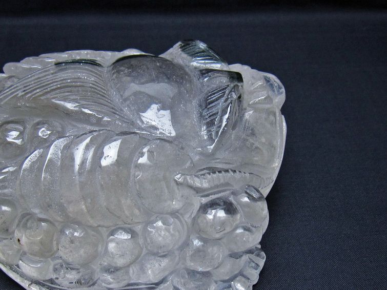 1.5Kg 水晶 手彫り-卓上置物-キンセン-金蟾 ガーデンクォーツ 一点物 154-138