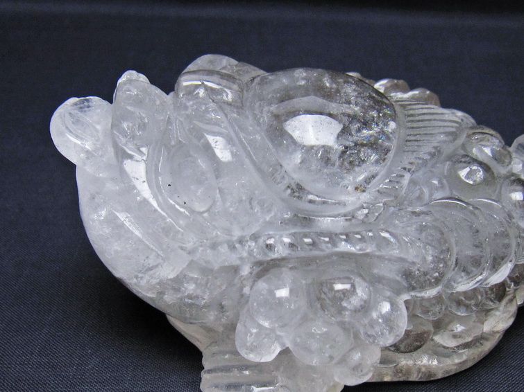水晶 手彫り-卓上置物-キンセン-金蟾 一点物 154-79