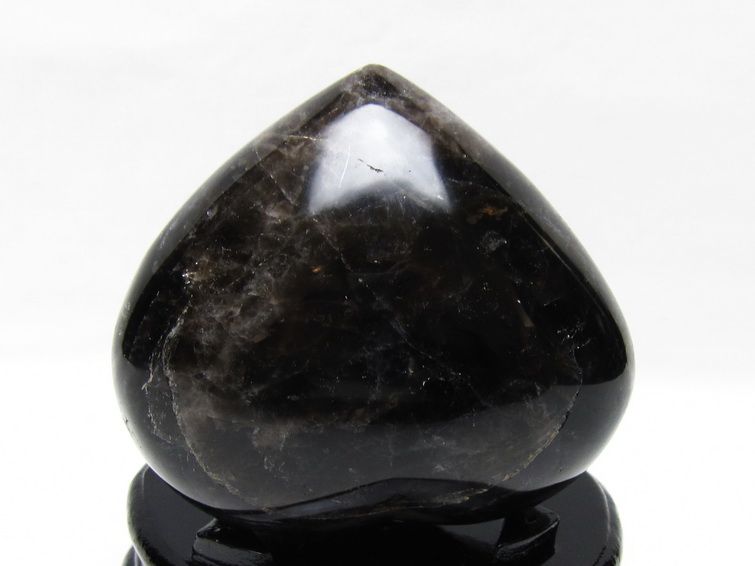 モリオン 置物 黒水晶 ハート 台座付属 一点物 155-1087