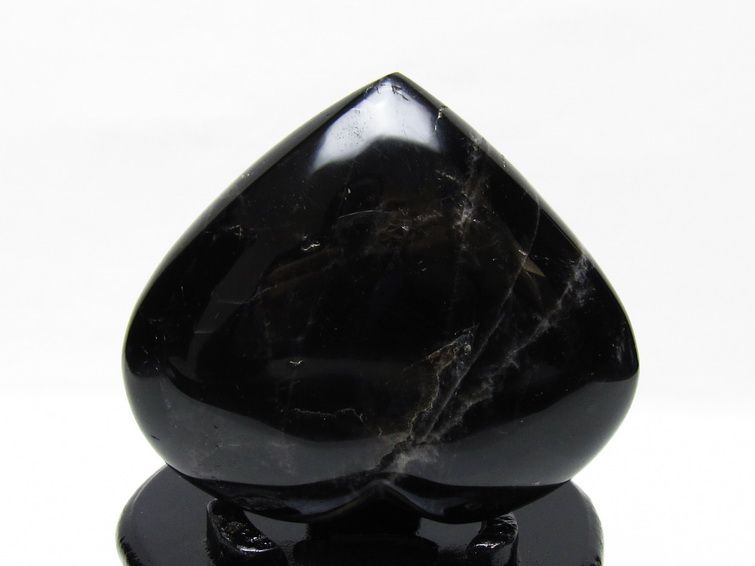 黒水晶 置物 モリオン ハート 台座付属 一点物 155-1096