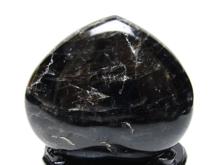 黒水晶 置物 モリオン ハート 台座付属 一点物 155-1099