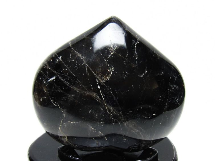 黒水晶 置物 モリオン ハート 台座付属 一点物 155-1102
