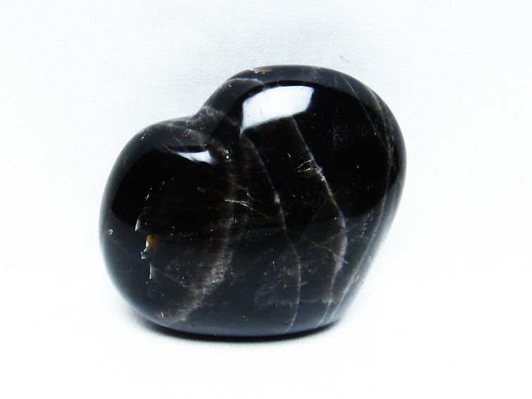 モリオン 置物 黒水晶 ハート 一点物 155-638