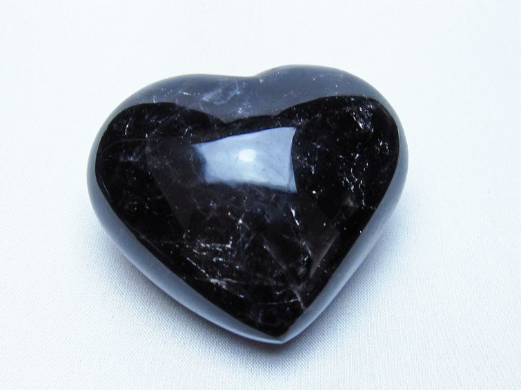 モリオン 置物 黒水晶 ハート 一点物 155-962