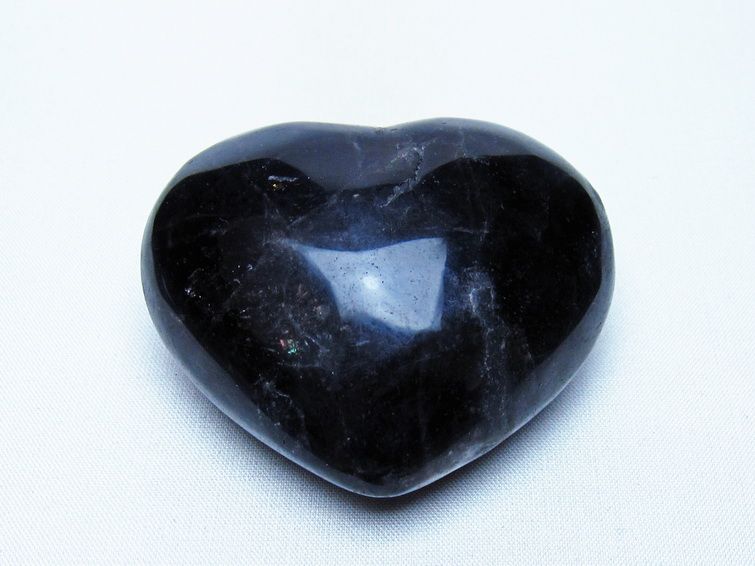 モリオン 置物 黒水晶 ハート 一点物 155-964
