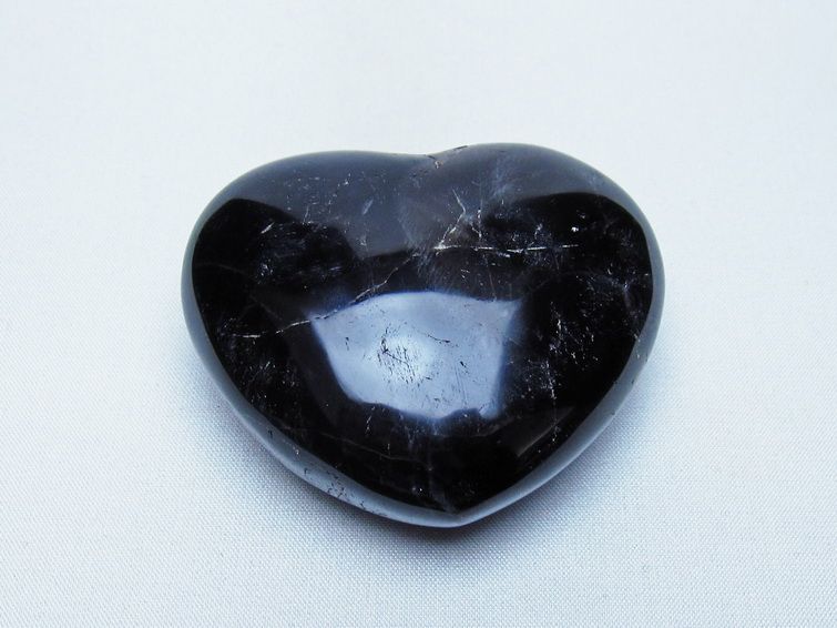 モリオン 置物 黒水晶 ハート 一点物 155-965
