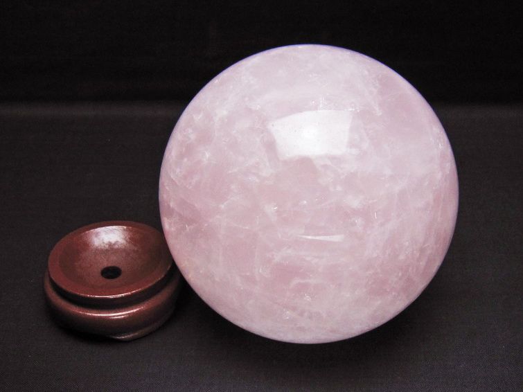 1.7Kg ローズクォーツ 丸玉 110mm スフィア 置物 一点物 161-1016
