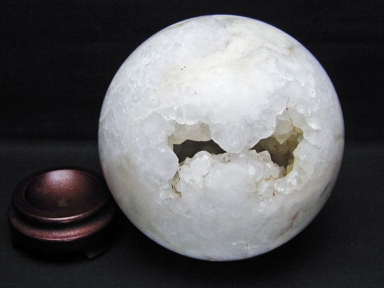 3.1Kg 水晶 笑口 丸玉 150mm ジオード 原石 置物 一点物 161-1145