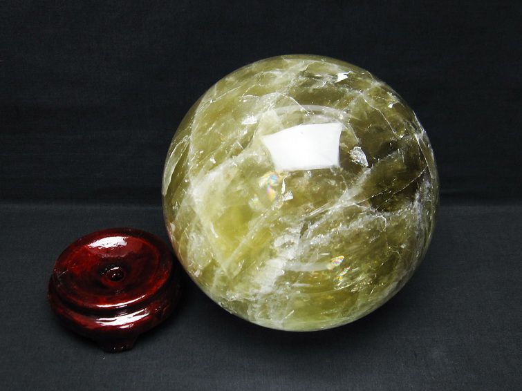 4.9Kg シトリン 丸玉 155mm シトリンクォーツ スフィア 一点物 161-783
