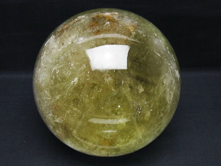 4.7Kg シトリン 丸玉 虹入り 155mm シトリンクォーツ スフィア 一点物 161-870