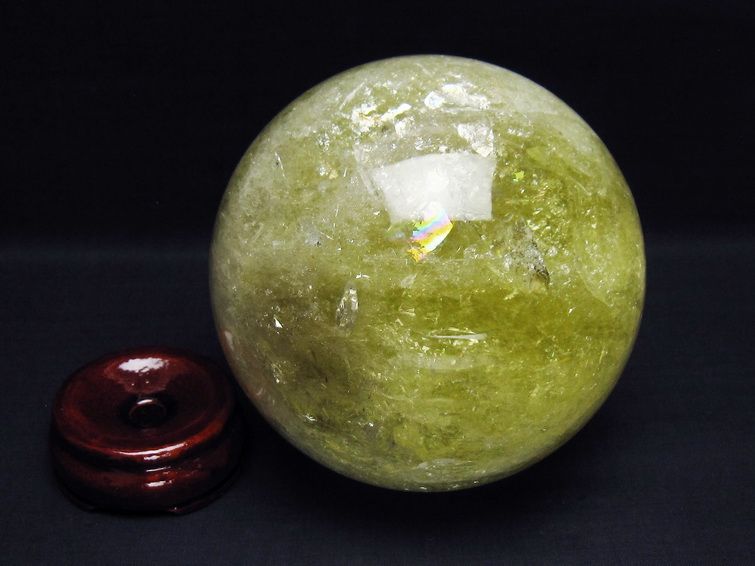 2.2Kg シトリン 丸玉 虹入り 120mm シトリンクォーツ スフィア 一点物 161-874