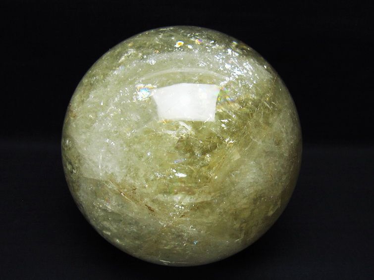3.1Kg シトリン 丸玉 虹入り 130mm シトリンクォーツ スフィア 一点物 161-875