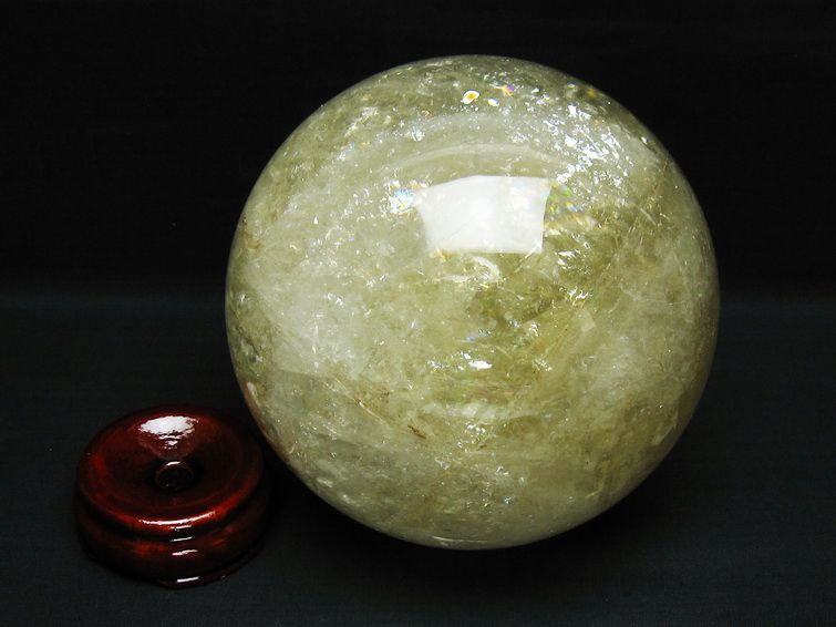 3.1Kg シトリン 丸玉 虹入り 130mm シトリンクォーツ スフィア 一点物 161-875